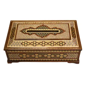 جعبه دستمال کاغذی خاتم کاری کد 01