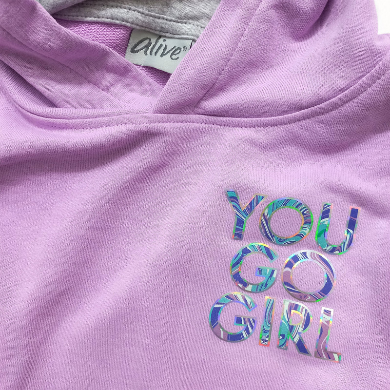 ست هودی و شلوار دخترانه الایو مدل YOU GO GIRL