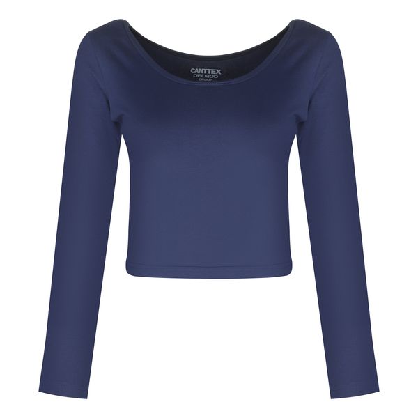 کراپ‌ تی‌شرت آستین بلند زنانه کانتکس مدل 107