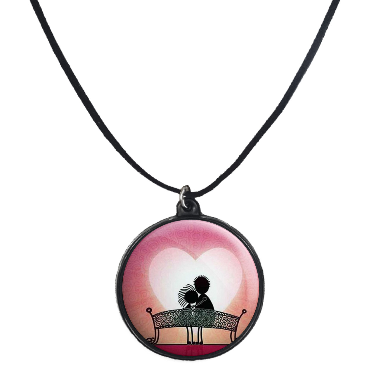 گردنبند پرمانه طرح عاشقانه کد pmb.5337 مدل دو طرفه