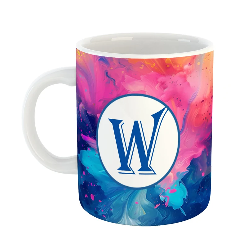 ماگ پادآفرین مدل فانتزی طرح حرف W کد 19