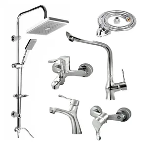 ست شیرآلات یسنا مدل الماس کروم مجموعه 6 عددی