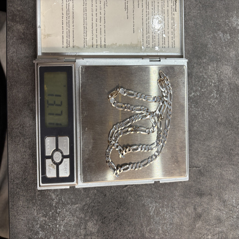 زنجیر نقره مردانه مدل فیگارو کد 13.69