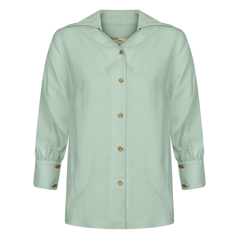 شومیز آستین بلند زنانه مدل ZTI55 رنگ سبز روشن