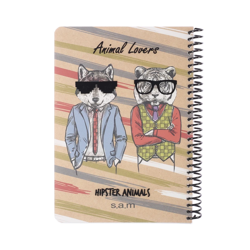 دفتر مشق 200 برگ سم مدل سه بعدی طرح Hipster Animals