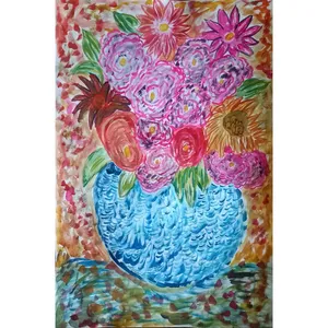 نقاشی آبرنگ طرح گل مدل فانتزی کد 55