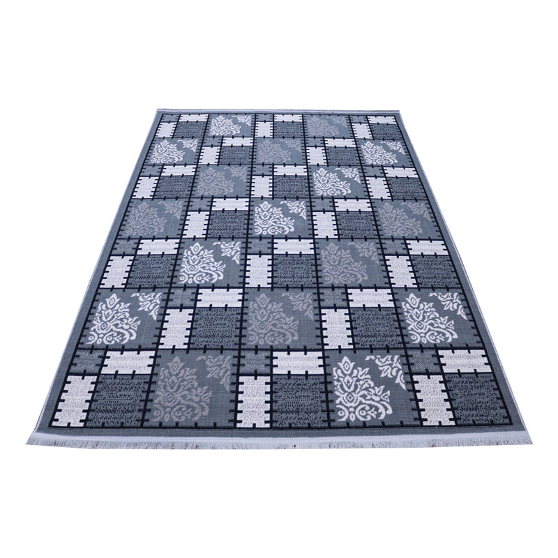 گلیم ماشینی سهند مدل GJZ5.XZ زمینه نقره ای