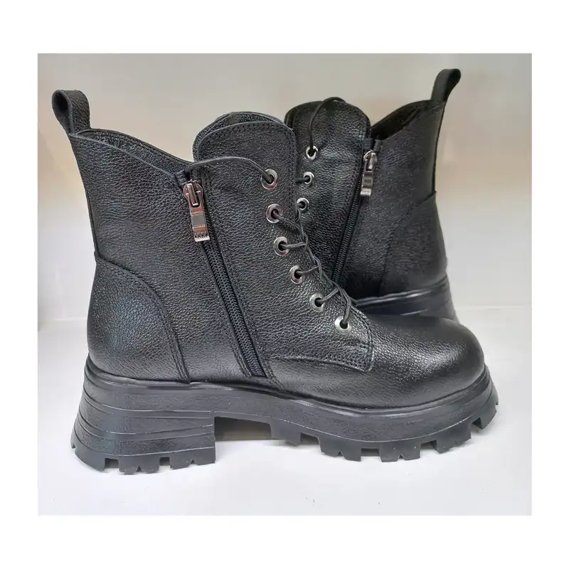 نیم بوت زنانه سرزمین چرم مدل 145336 رنگ مشکی