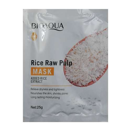 ماسک صورت بایو آکوا مدل ورقه ای پوره برنج وزن 25 گرم