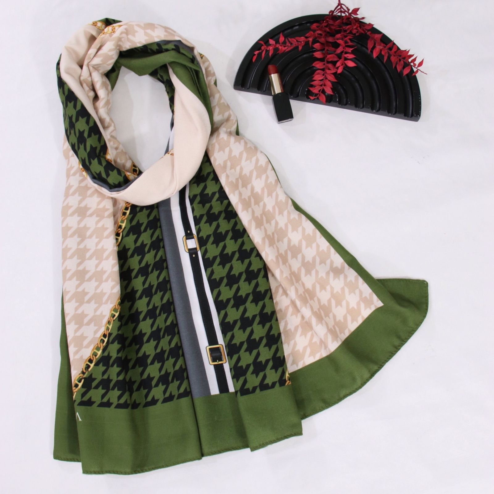 شال زنانه مدل موهر طرح پیچازی کد 2762 - - 41