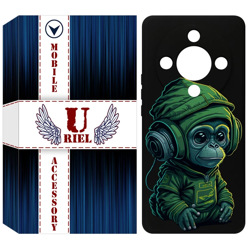 کاور یوریل مدل KSH کد 45 طرح میمون سبز مناسب برای گوشی موبایل آنر X9b / X50 / Magic6 Lite / Magic 6 Lite