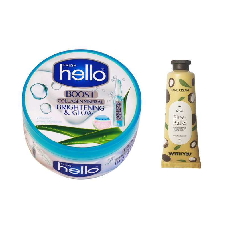 کرم مرطوب کننده هلو فرش مدل آلوئه ورا حجم 240 میلی لیتر به همراه کرم مرطوب کننده ویت یو مدل Shea Butter حجم 50 میلی لیتر 