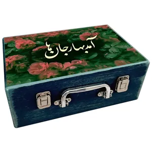  جعبه هدیه مدل چمدان چوبی طرح نوروز ایرانی کد WS673