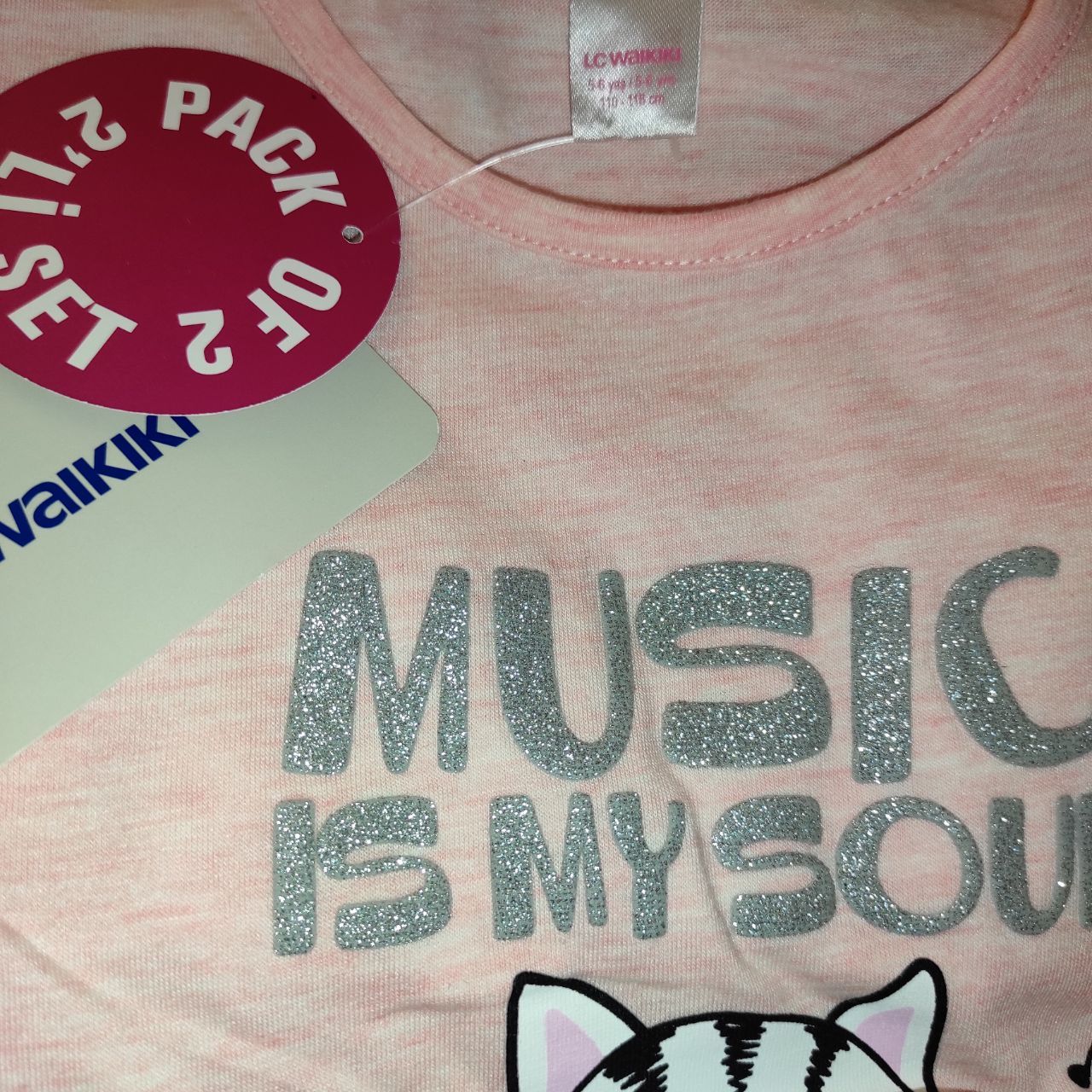 ست تی شرت و شلوار دخترانه ال سی وایکیکی مدل W12896Z4 -  - 2