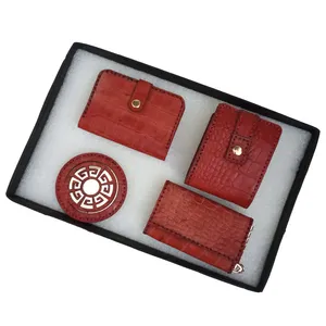 ست هدیه زنانه مدل چرم طبیعی دست دوز 