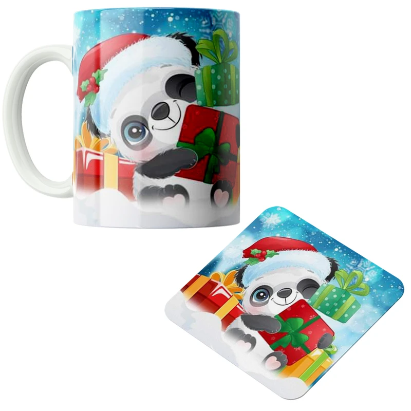 ماگ پاد آفرین مدل کریسمس کد DKC640 به همراه زیر لیوانی