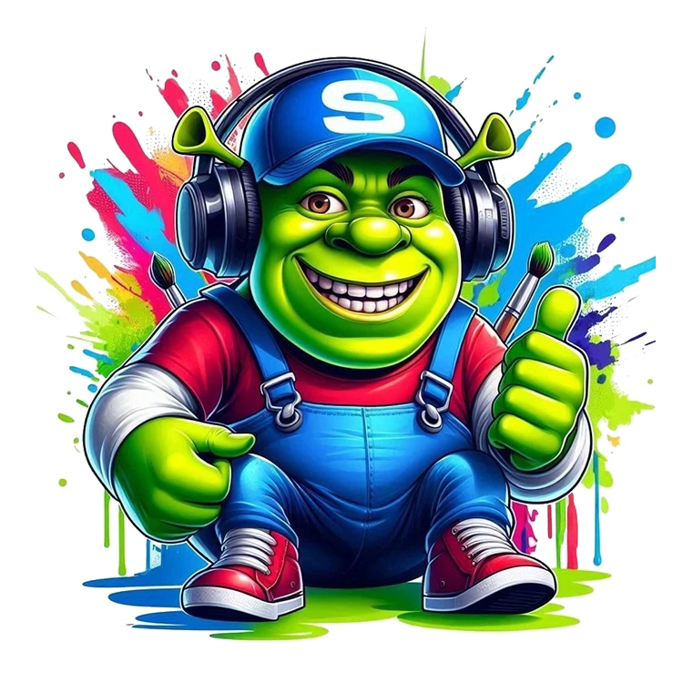 استیکر پارچه و لباس پاد آفرین مدل کارتون شرک سایز بزرگ کد a33