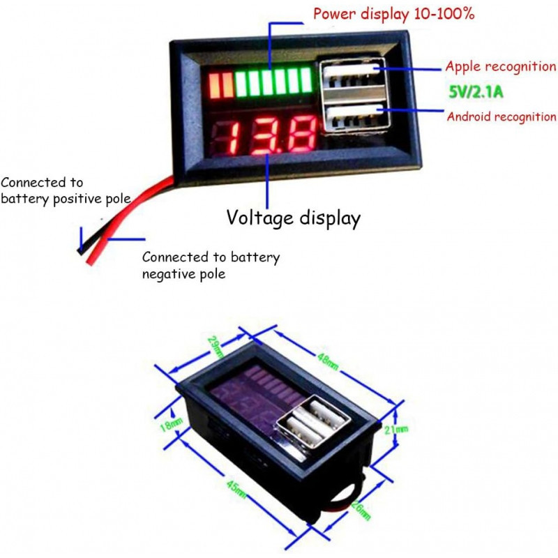 ماژول نمایشگر شارژ باتری مدل A001 BATT
