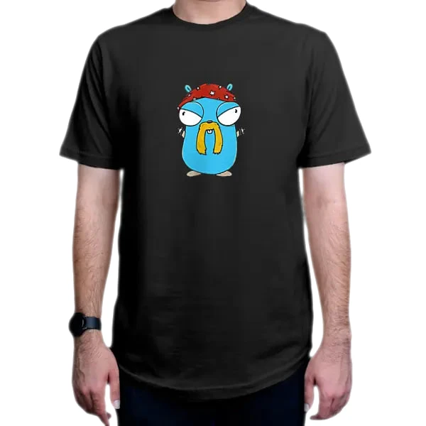 تی شرت آستین کوتاه مردانه مدل برنامه نویسی کد Walrus Mustache Gopher