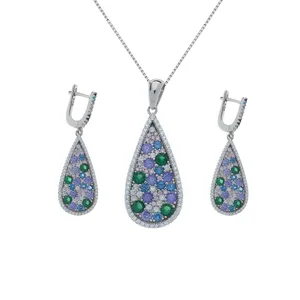 نیم ست نقره زنانه سواروسکی کد 1