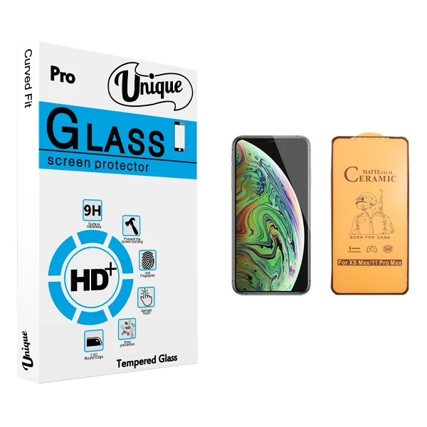 محافظ صفحه نمایش سرامیکی يونيک مدل +Clear مناسب برای گوشی موبایل اپل iPhone XS Max