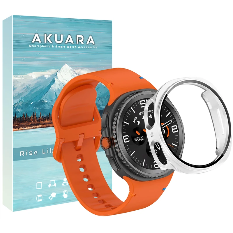 بند آکوآرا مدل Silic nv8 GRDH SL مناسب برای ساعت هوشمند سامسونگ Galaxy Watch 8 44mm به همراه کاور