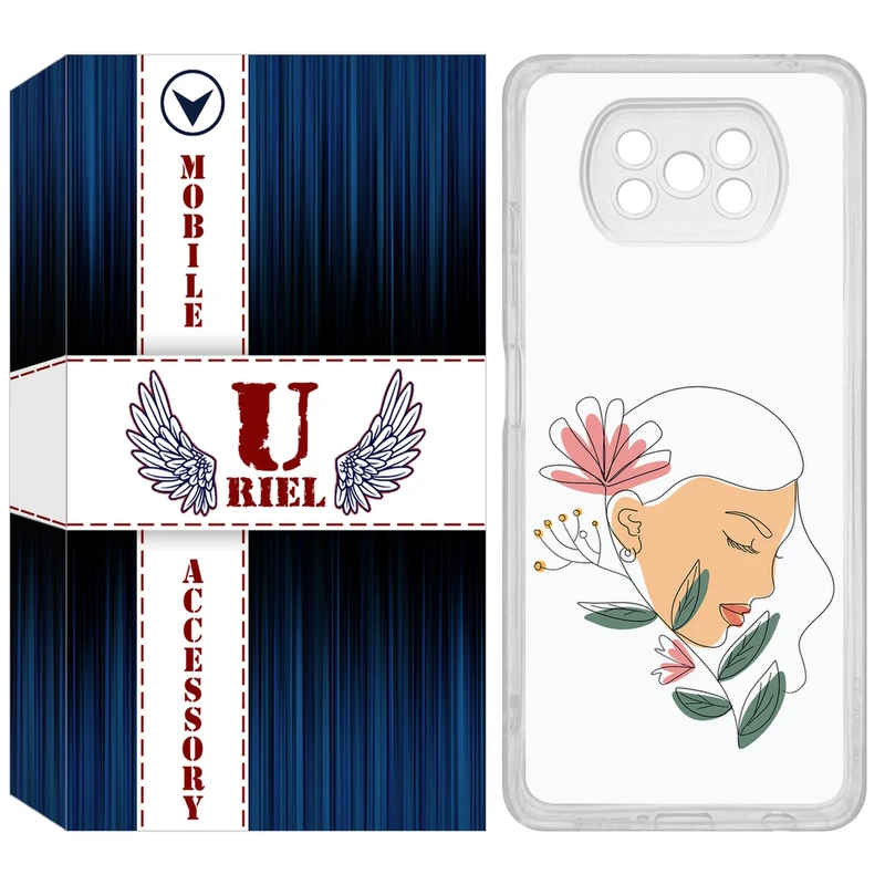 کاور یوریل مدل Clear کد 53 طرح صورت زن مناسب برای گوشی موبایل شیائومی Poco X3 / X3 Pro / X3 NFC