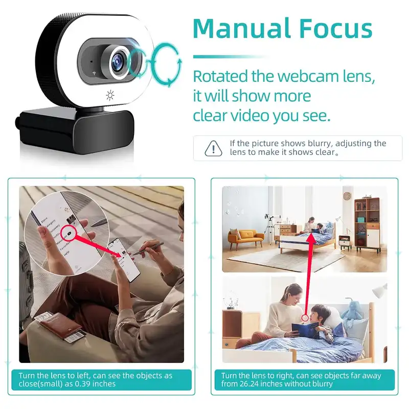 وب کم مدل 2K Streaming with Ring Light