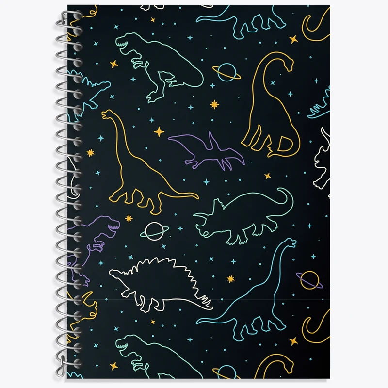 دفتر زبان 50 برگ خندالو مدل سه خط طرح دایناسور کد N517