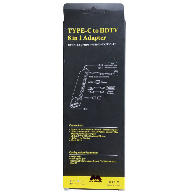 هاب 8 پورت USB-C مجنتیک مدل CHD8