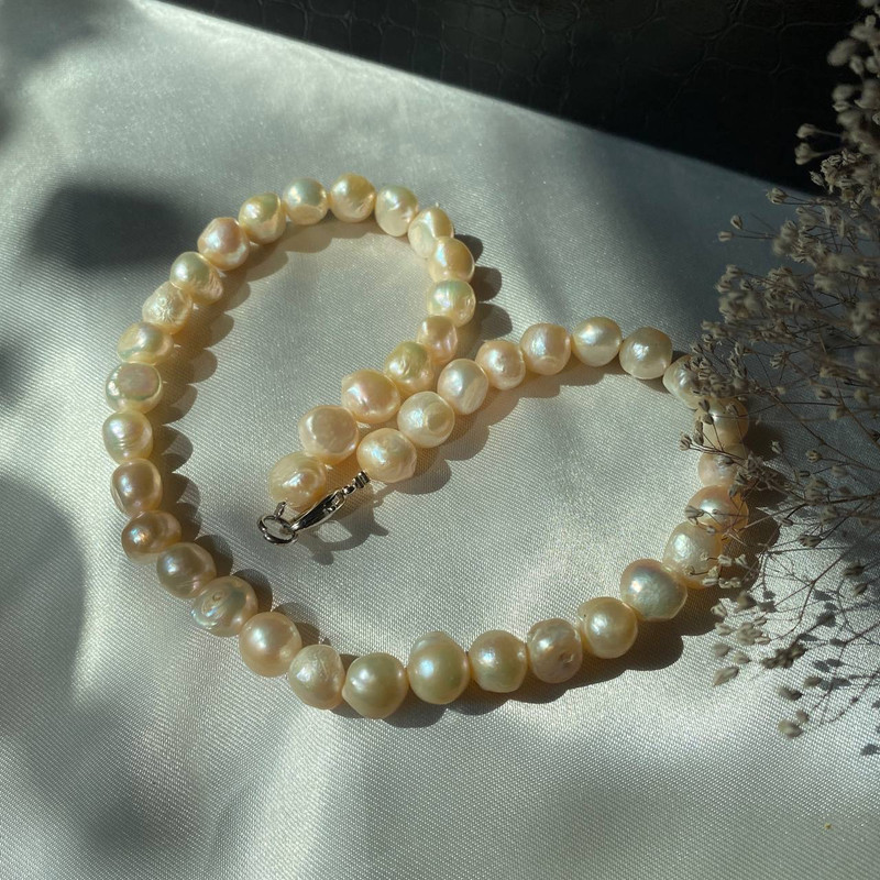 نیم ست نقره زنانه مدل مروارید طبیعی کد MO0024F