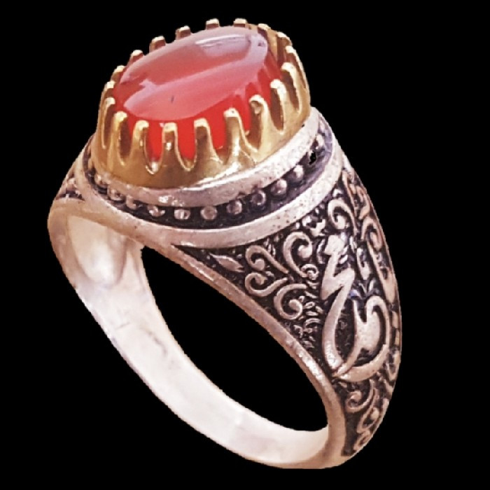 انگشتر نقره مردانه مدل یا محمد کد P6400