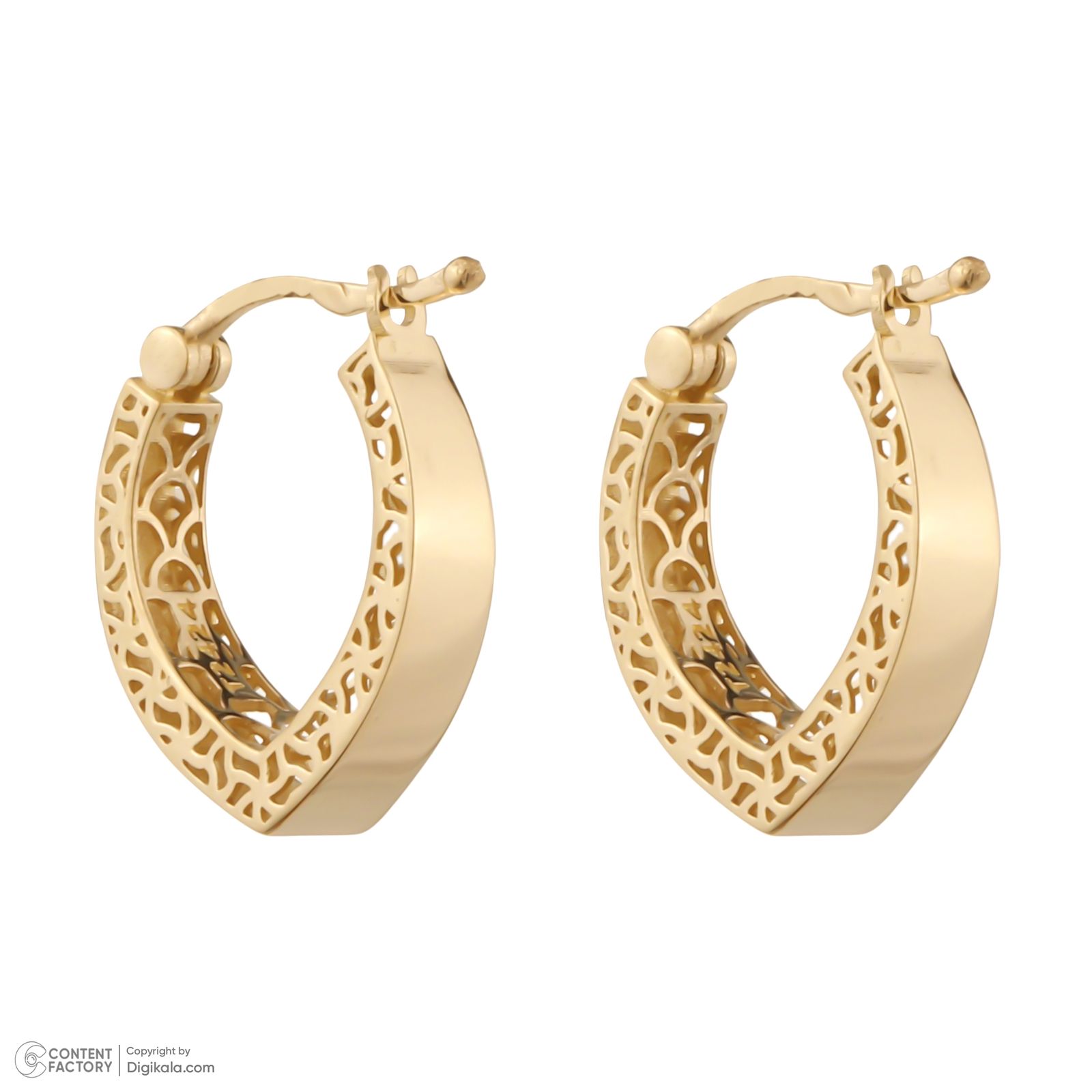 گوشواره طلا کم اجرت 18 عیار زنانه گلدم مدل E-2311016 -  - 4