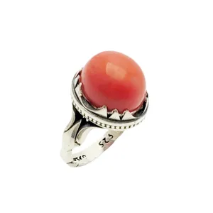 انگشتر نقره مردانه مدل مرجان چراغداز کد 57249