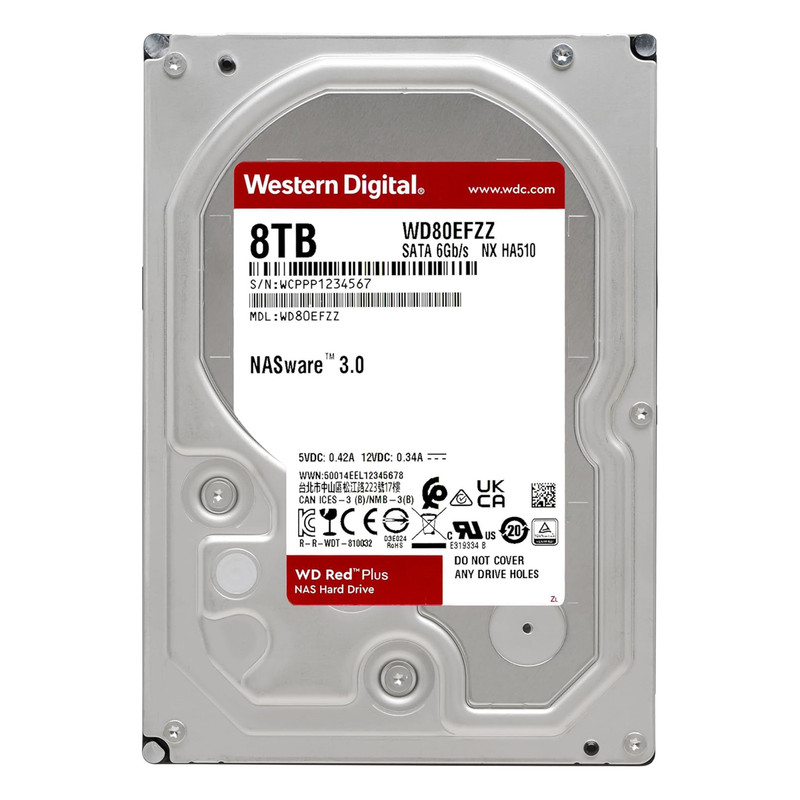 هارددیسک اینترنال وسترن دیجیتال مدل Red Plus WD80EFZZ ظرفیت 8 ترابایت