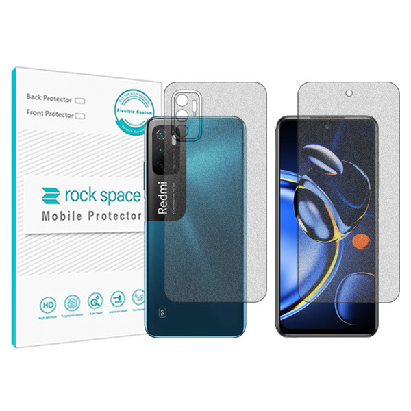 محافظ صفحه نمایش مات راک اسپیس مدل HyMTT  مناسب برای گوشی موبایل شیائومی Redmi 11SE به همراه محافظ پشت