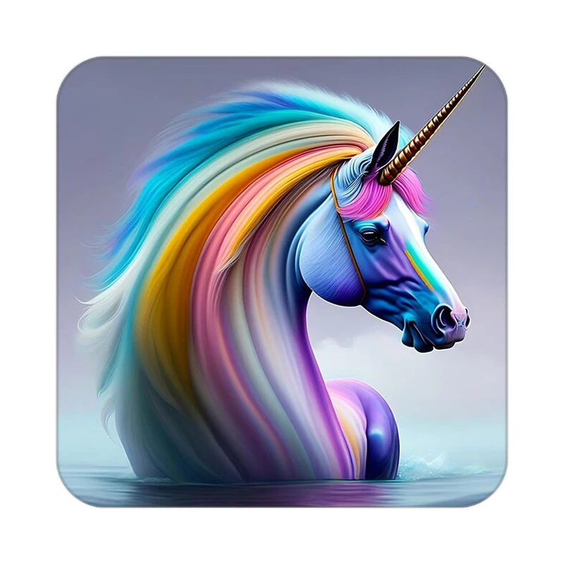 زیر لیوانی کاکتی طرح اسب تک شاخ و یونیکورن مدل mp29377