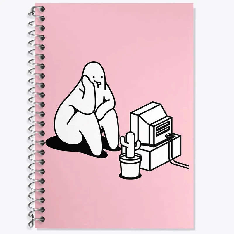 دفتر زبان 50 برگ خندالو مدل دو خط طرح تنبل خسته کد 29432