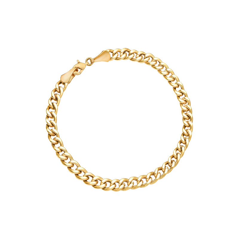 دستبند زنجیری طلا 18 عیار مردانه ماوی گالری مدل کشیده