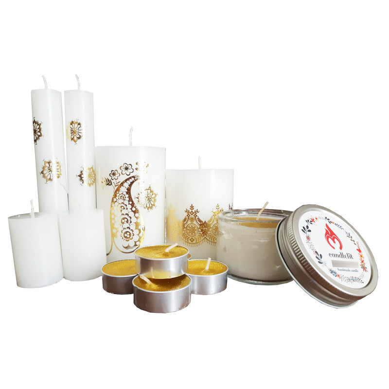 شمع دست ساز مدل box-03 مجموعه 12 عددی 