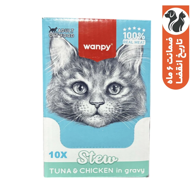 پوچ خورشتی گربه بالغ ونپی مدل استیو طعم مرغ و ماهی تن بسته ۱۰ عددی