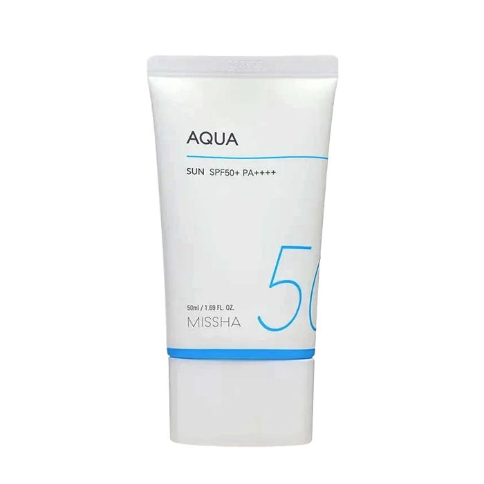 کرم ضد آفتاب بی رنگ میشا SPF50 مدل AQUA مناسب انوع پوست حجم 50 میلی لیتر -  - 1