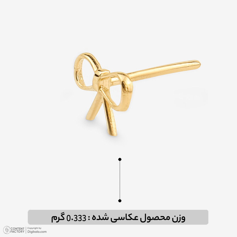 گوشواره میخی طلا 18 عیار زنانه حافا گلد مدل پاپیون - 5