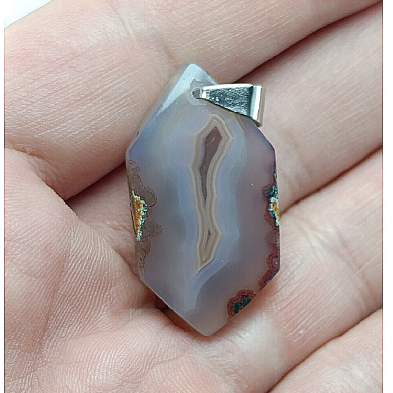 آویز گردنبند مدل عقیق شعله ای کد B2