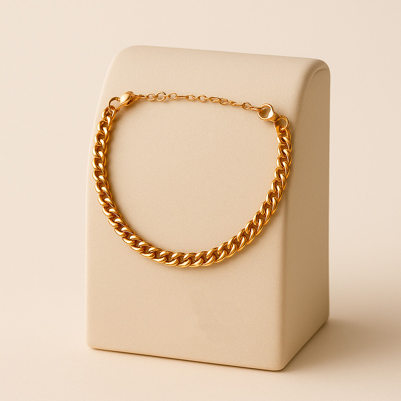 دستبند زنجیری طلا 18 عیار زنانه مدوپد  مدل کارتیه کد ZB10068