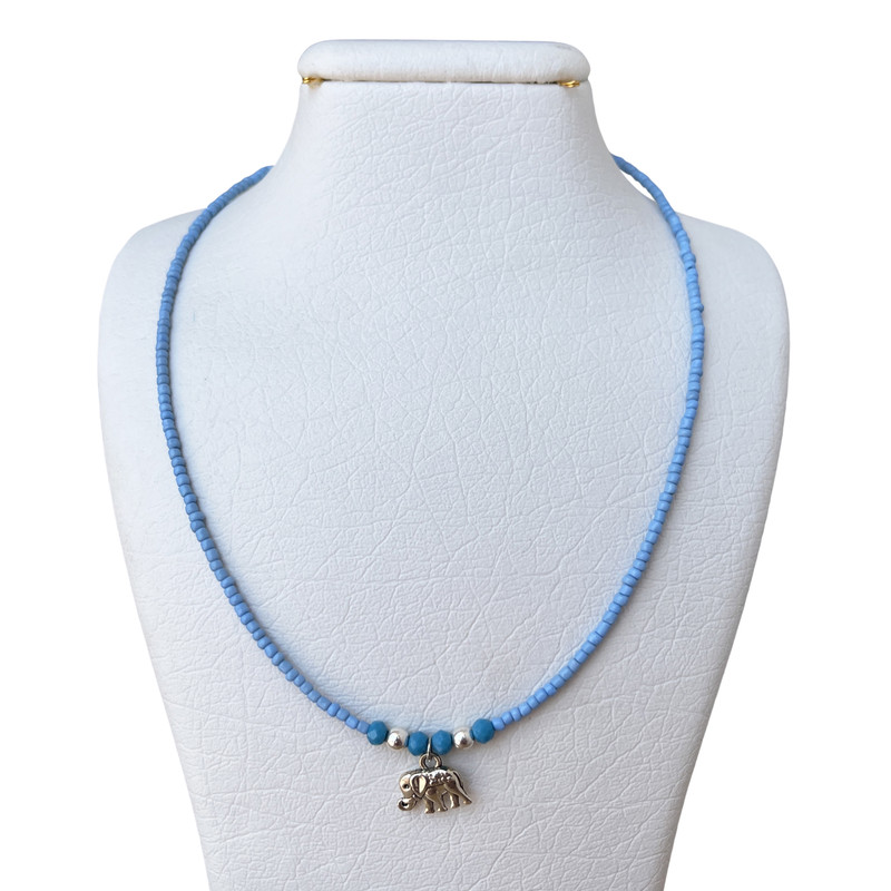 گردنبند دست ساز زنانه مدل منجوقی فیل