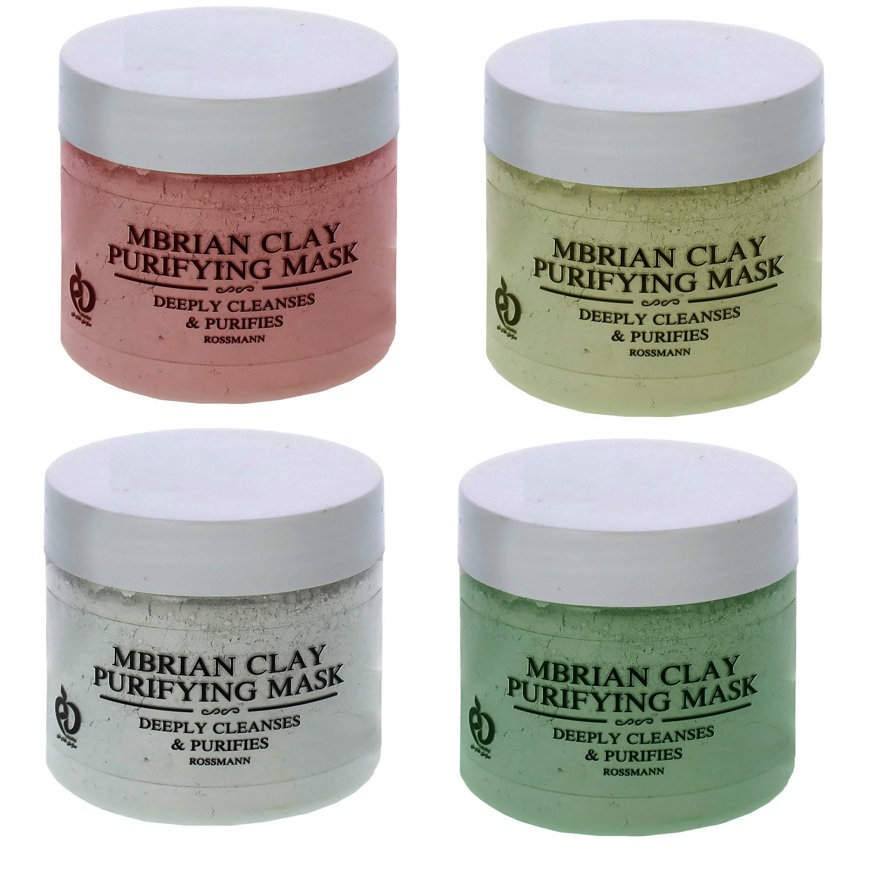 ماسک صورت و بدن رزمن مدل خاک رس حجم 230 میلی لیتر مجموعه 4 عددی