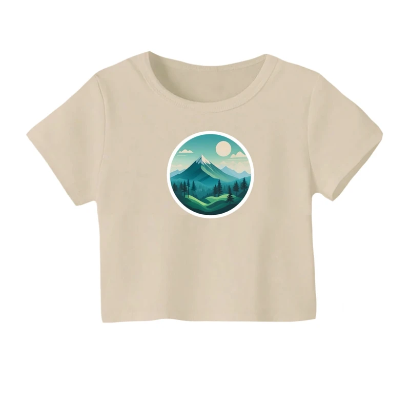 کراپ‌ تی‌شرت آستین کوتاه زنانه مدل مینیمال کد 03