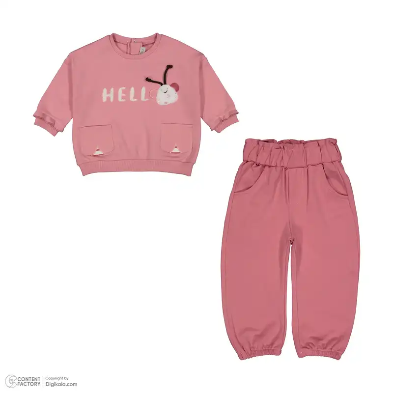 ست سویشرت و شلوار نوزادی دخترانه ایندیگو مدل 23124