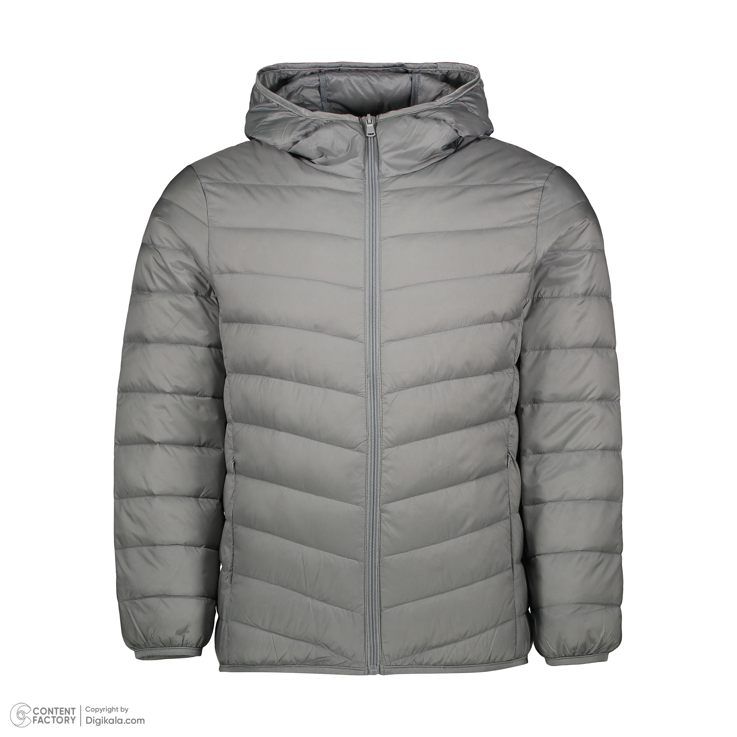 کاپشن مردانه پاتن جامه مدل شمعی 311021020001440 رنگ طوسی